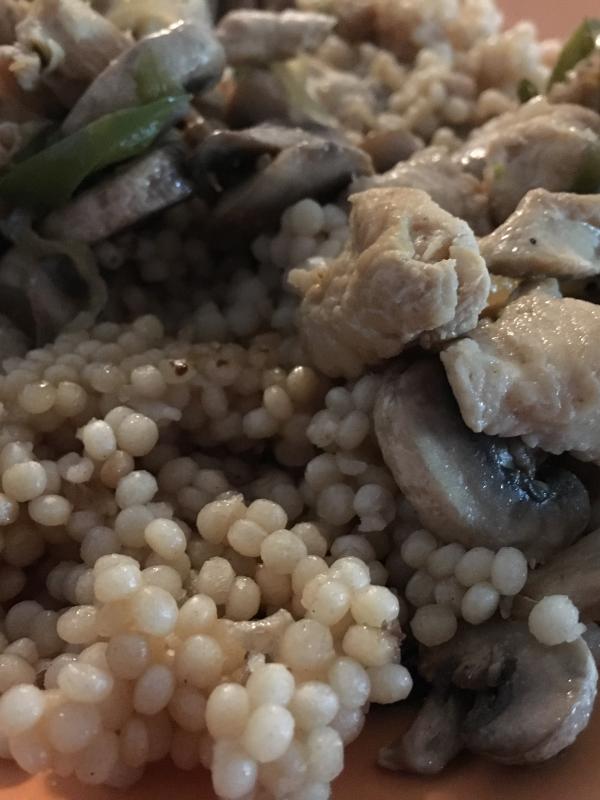 Couscous with Mushroom Onion and Chicken